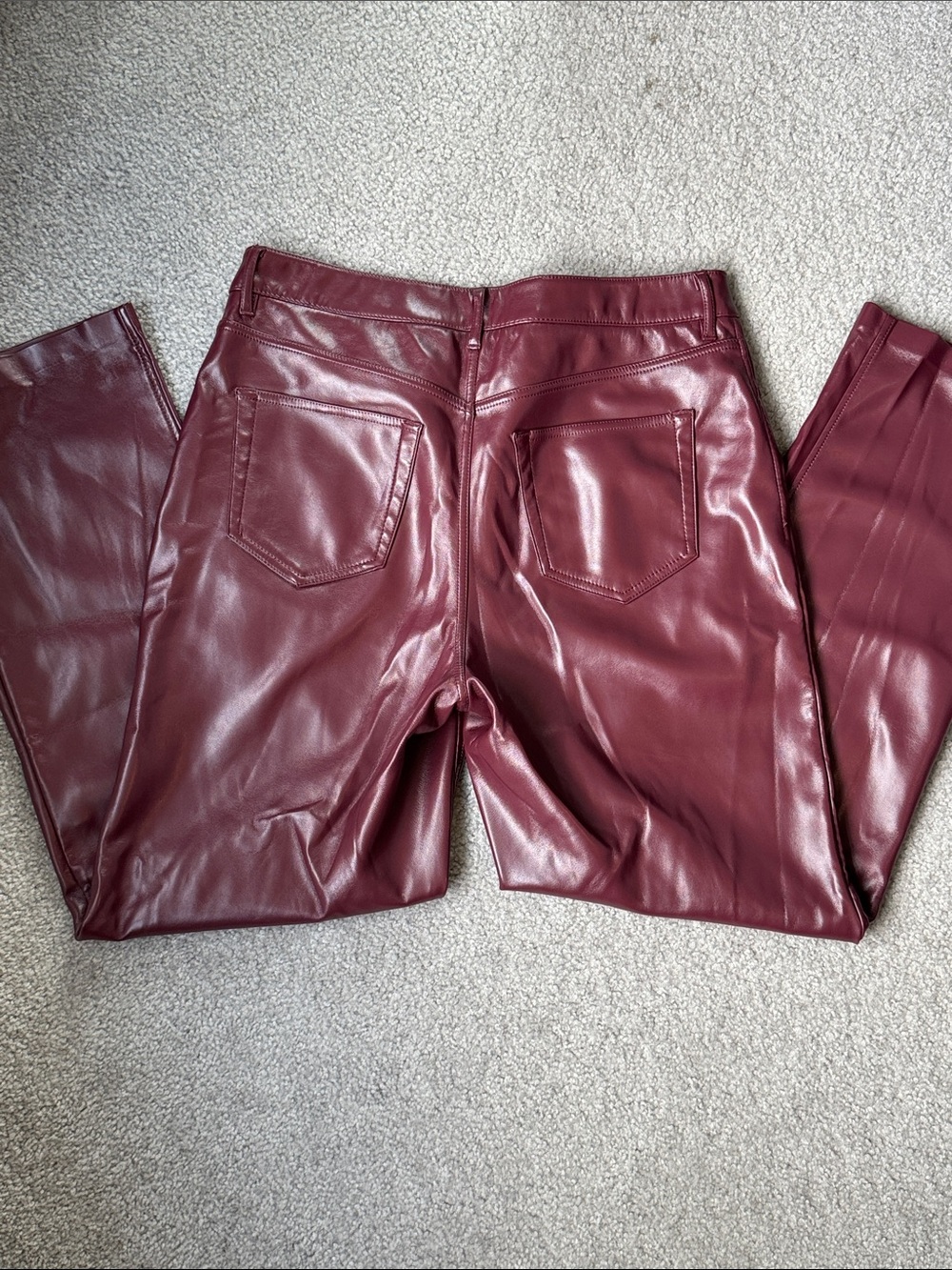 Red Faux Leather Pants